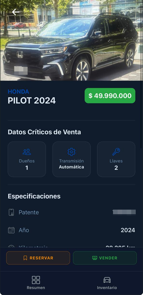 Detalle del vehículo